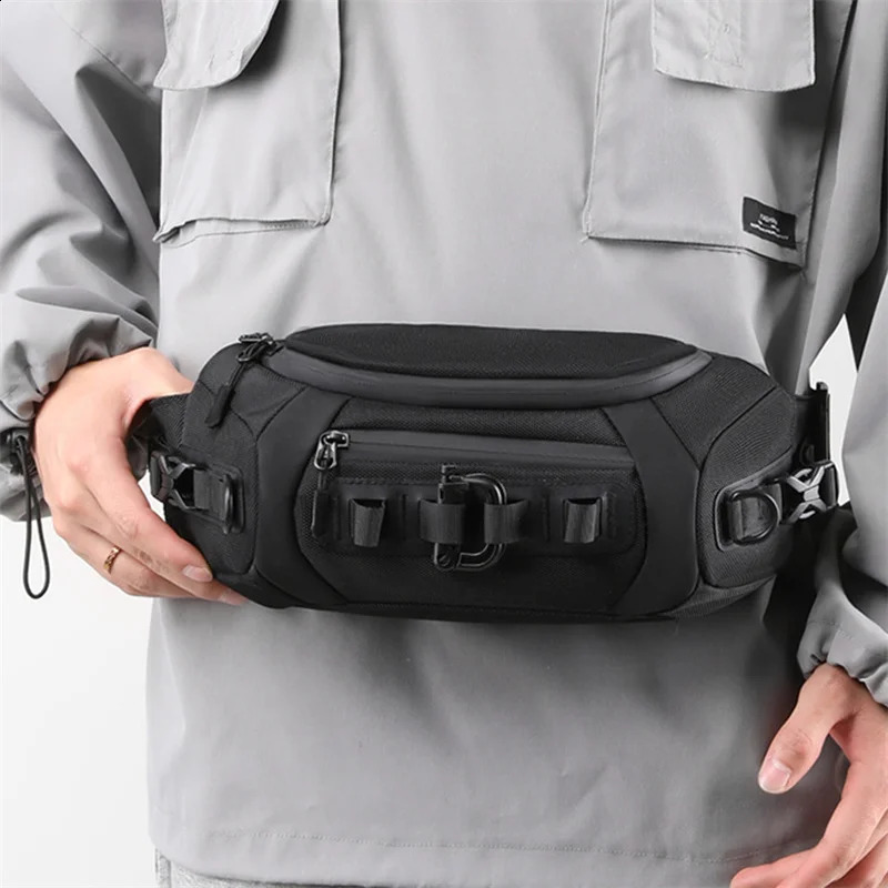 Fashion Men Waist Bag Outdoor Sports Tactical Fanny Pack Multifunction Waterproof Male Chest Bag Mens Crossbody Bags Bum 241223bj