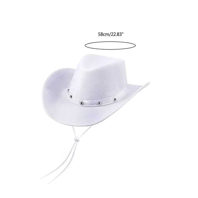 White Cowboy Hat Womens Jazz Hat Western Cowboy Hat Church Hat Model Show Cowboy Hat Felt Hat Adult Mens Hat W241225