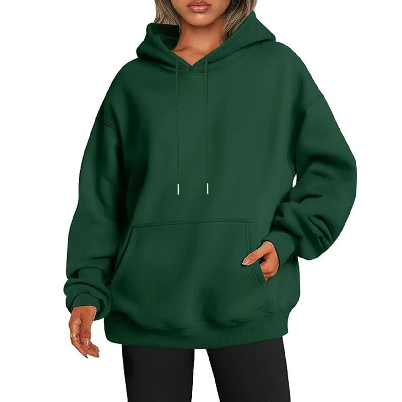 Spring and Autumn Style Drop Shoulder Sleeve Hooded Sweatshirt Women Thick Hoodie Casual Sports Top XS5XL 241225