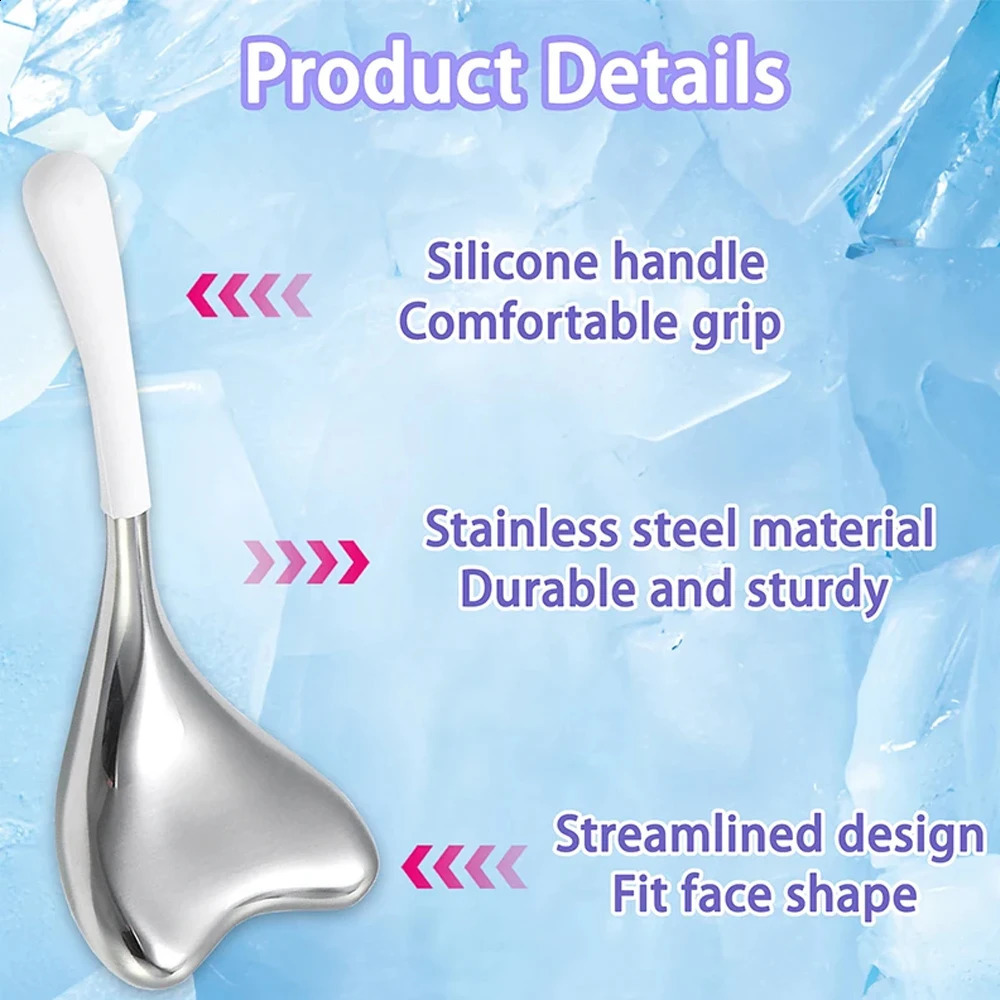 Cooling Spa Ice Globes Roller Stainless Steel Gua Sha Cryo Sticks Face and Eyes Massager Skin Care Tools Gifts for Women 241226