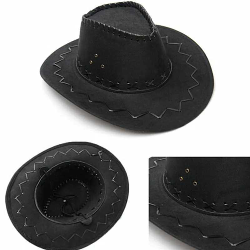 1 mens fashionable denim hat suede appearance wild west fancy Dr black latest womens unisex summer sun hat W241225