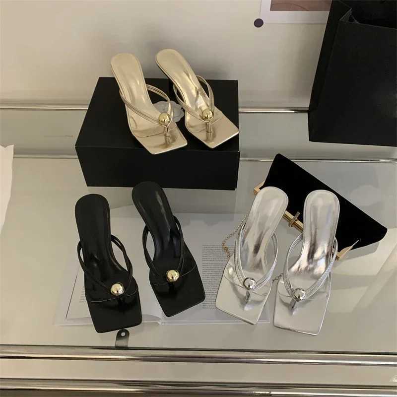 Cemore 2024 Fi toe clip pearl slider warm slider gladiator sandals summer party thin H flip shoes Y241225