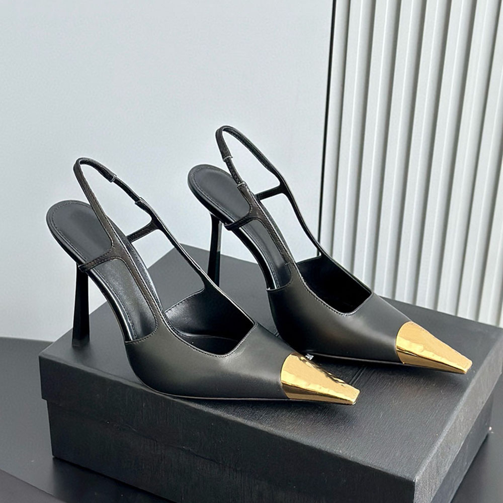 new 110mm Genuine Leather Pumps Slingback stiletto heels Slip-on women's Fashion high heeled Luxury Designers Evening Party shoes Bring box 35-42