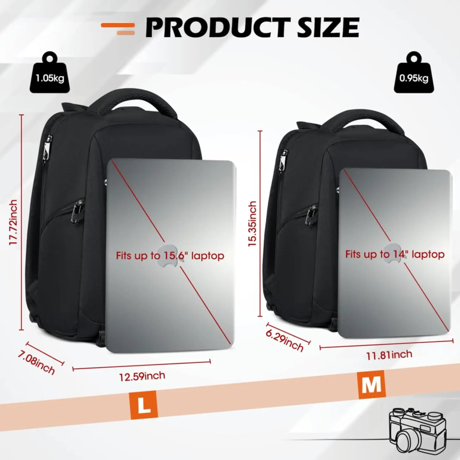 Camera Bag Backpack Waterproof Laptop Backpack Anti Theft Travel Camera Case Large Capacity Pography Backpack with Rain Cover 241225