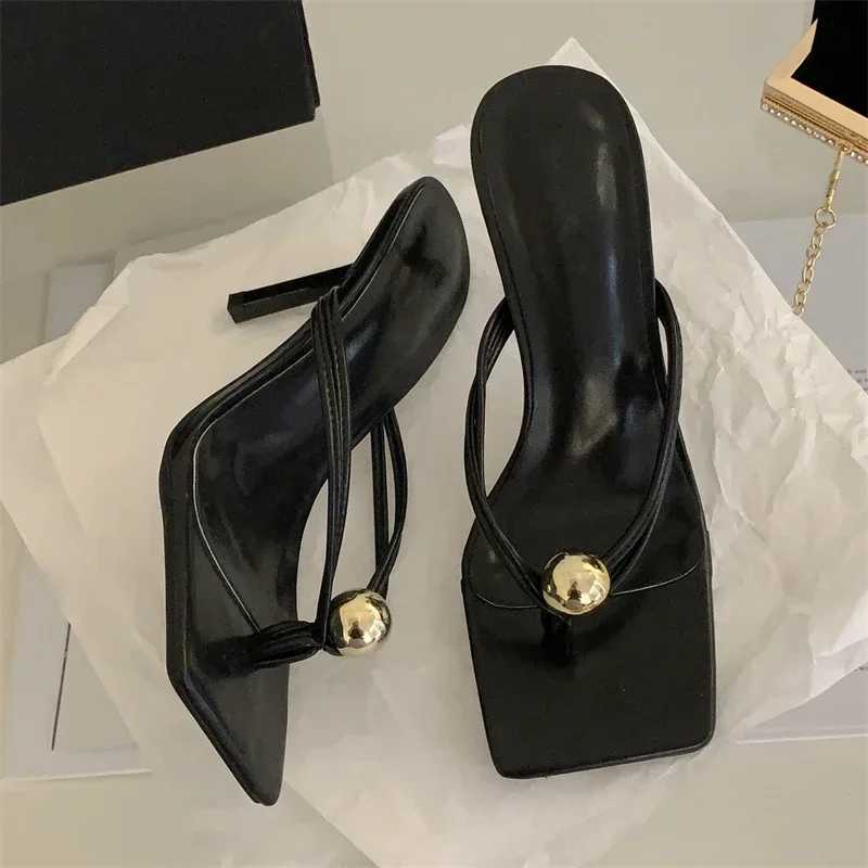 Cemore 2024 Fi toe clip pearl slider warm slider gladiator sandals summer party thin H flip shoes Y241225