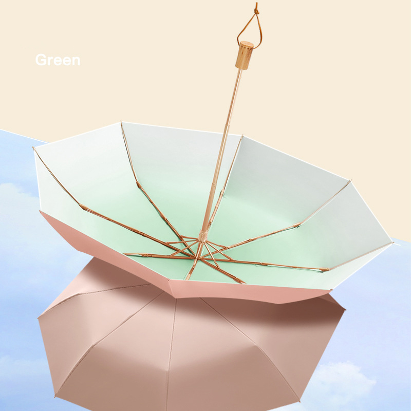 Elegant Dual Function Triple Fold Umbrella with Sun Shield and Anti-UV Features