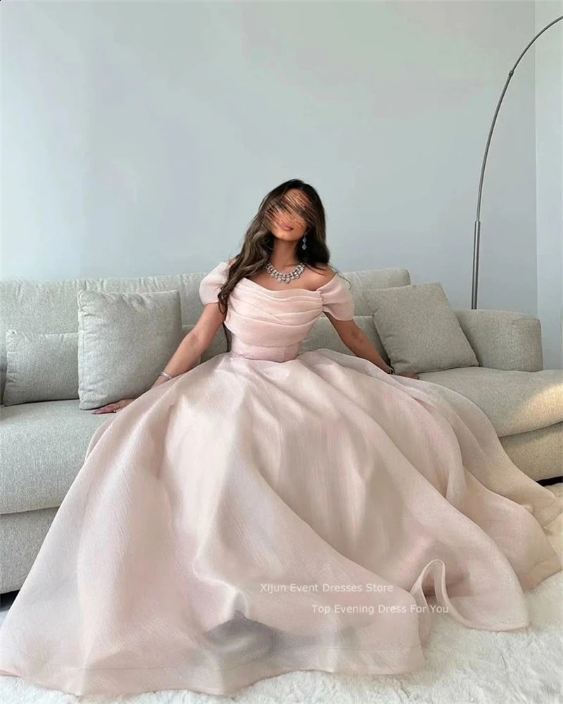 Xijun Blush Pink Prom Dresses A-Line Floor Length Party Dresses Long Evening Dresses Saudi Arabric Prom Gowns For Women 241223