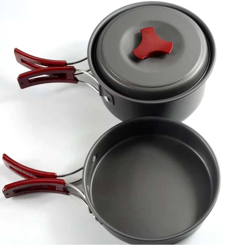 portable lightweight aluminum camping cookware set camping cooking pots and pans