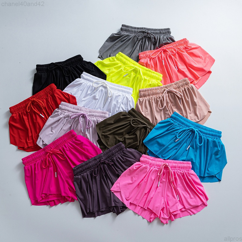 Girls And Adult Women Yoga Shorts Outfits With Exercise Fitness Wear Short Pants Girls Running Elastic Pants Sports Shorts New Arrivals