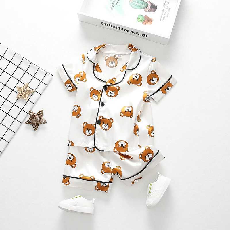 Clothing Sets New Baby Boys Clothes Suit Summer Children Girls Sleepwear Shirt Shorts 2Pcs/Sets Kids Pajamas Toddler Fashion Cartoon CostumeY241225L8Z