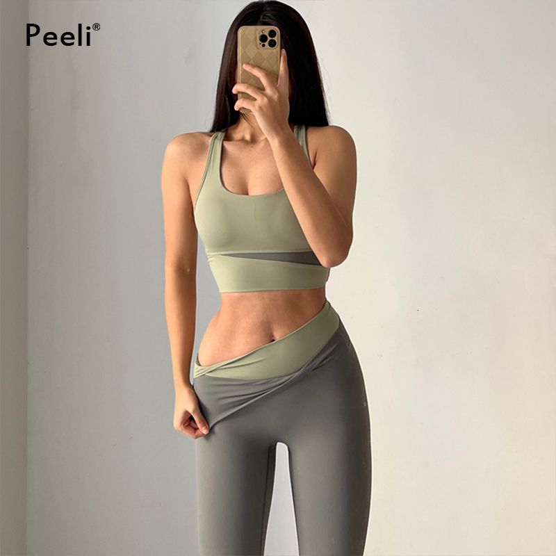 Yoga Women Clothing Suit Sexy Sports Bra High Waist Sport Leggings Athletic 2 Piece Gym Set Workout Outfits Sportswear
