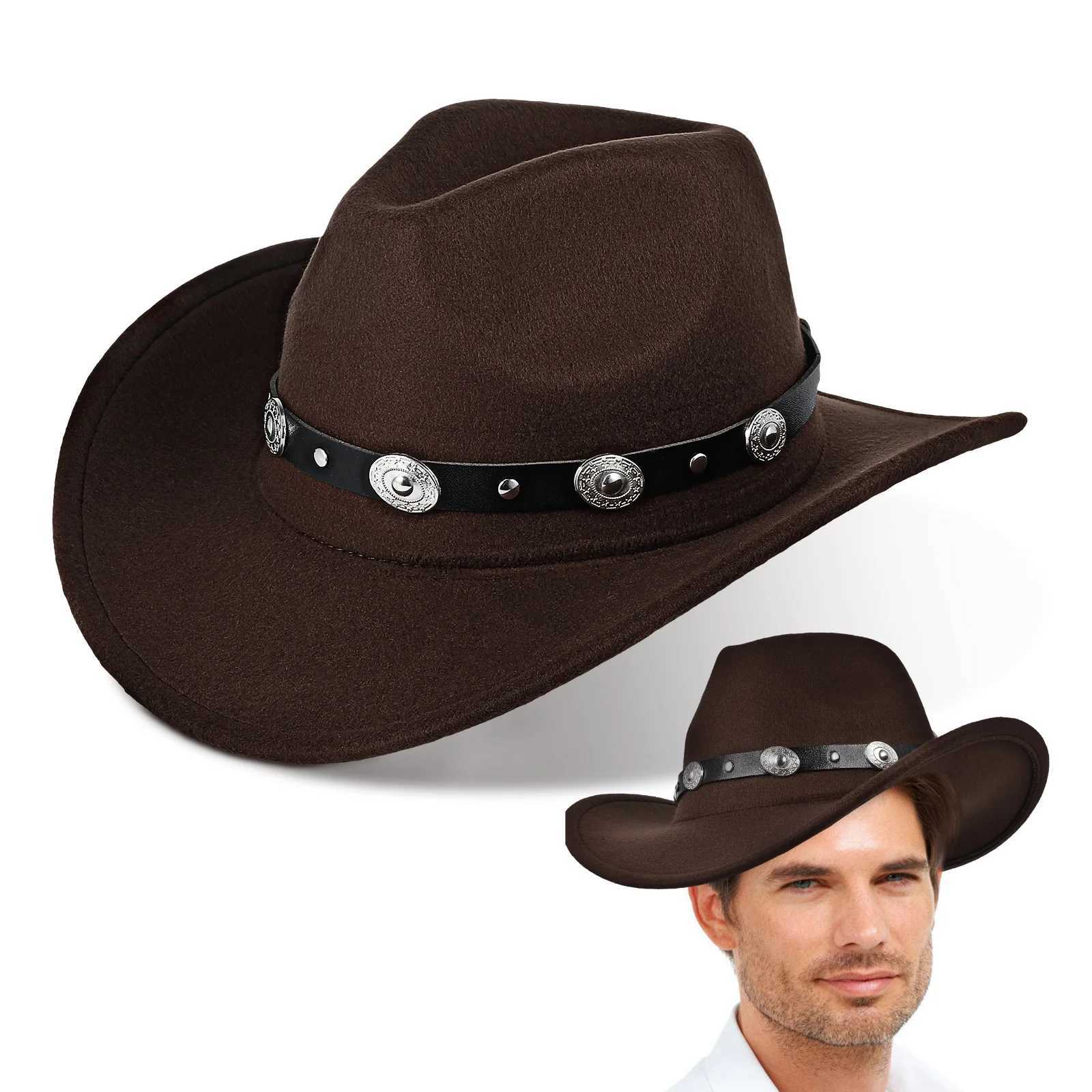 Cowboy Hat Cowboy Girls Clothing Wide Brim Mens Hat Outdoor Dr Up Polyester (Polyester Fiber) Felt Mens Top W241225