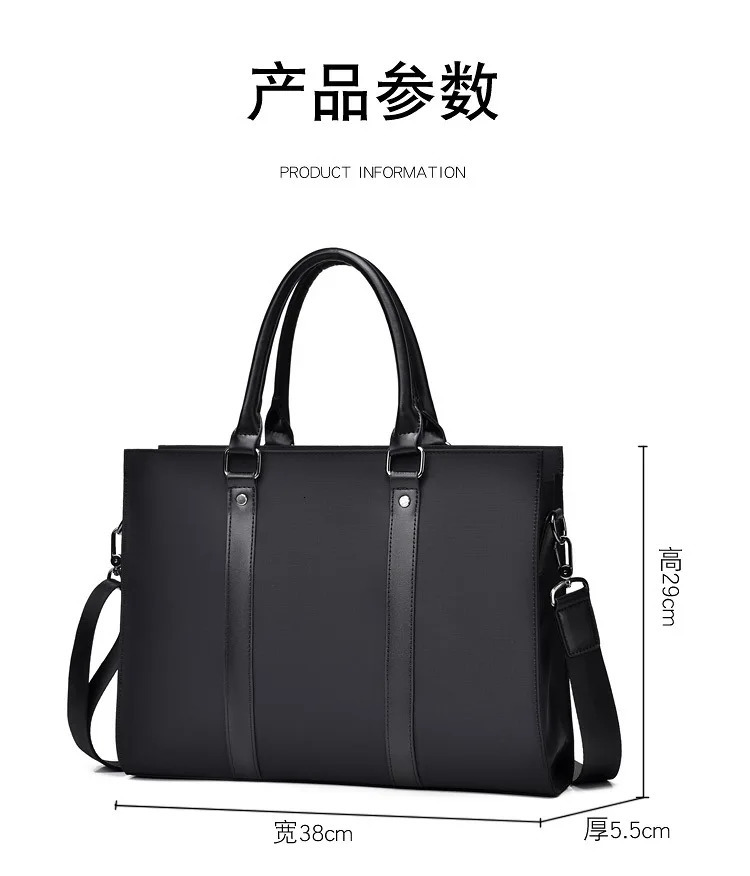 Oxford waterproof briefcase for mens business computer bag 241225