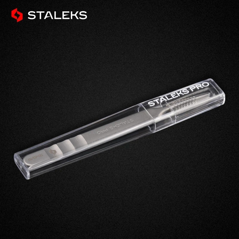 1pc STALEKS Pro High-precision Stainless Steel TE Series Straight Curved Tweezers Grafting Eyelashes Extension Makeup Tool 241223