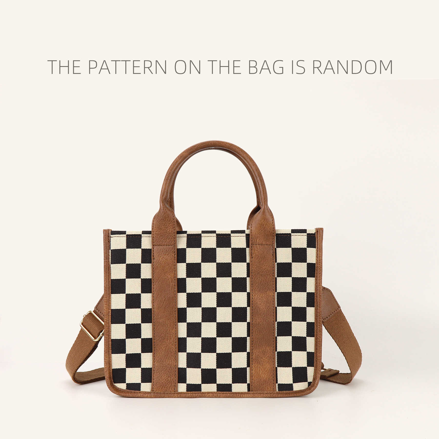 Ladies' canvas single shoulder crossbody bag, casual versatile handbag, travel plaid tote bag with shoulder strap 241215