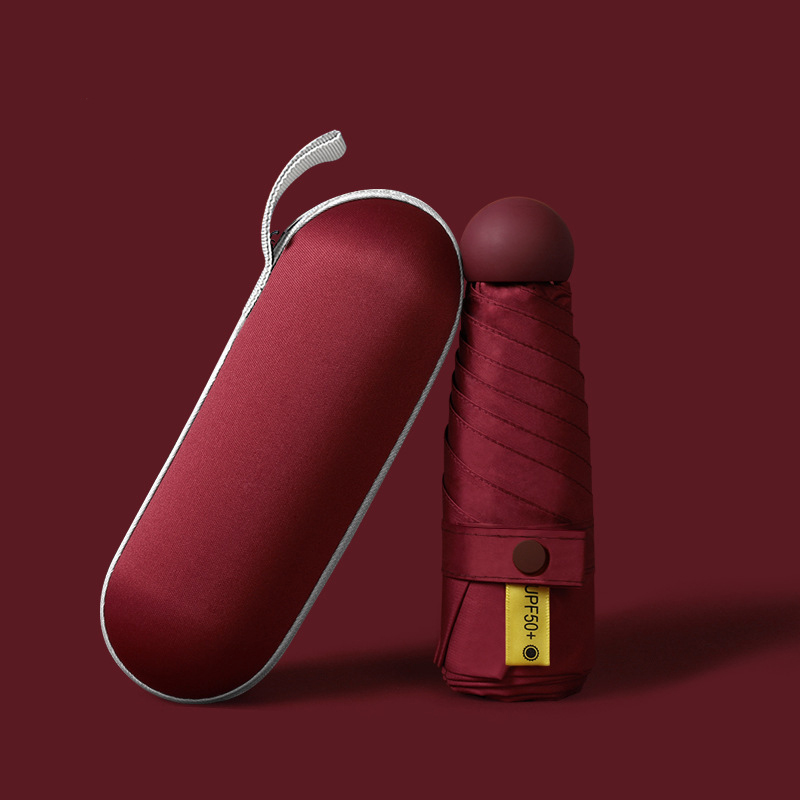 Black PVC Handheld Sunscreen Umbrella for Both Rains and Sunshine - Ideal for Men and Women's Outdoor Activities