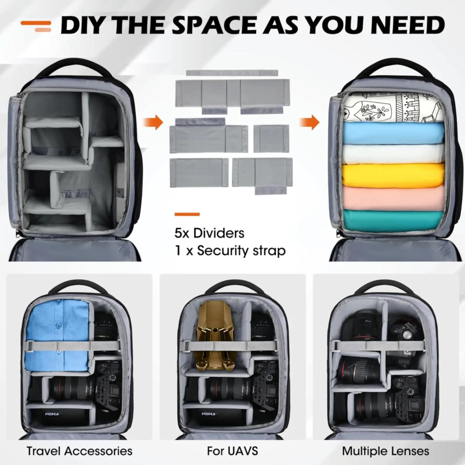 Camera Bag Backpack Waterproof Laptop Backpack Anti Theft Travel Camera Case Large Capacity Pography Backpack with Rain Cover 241225