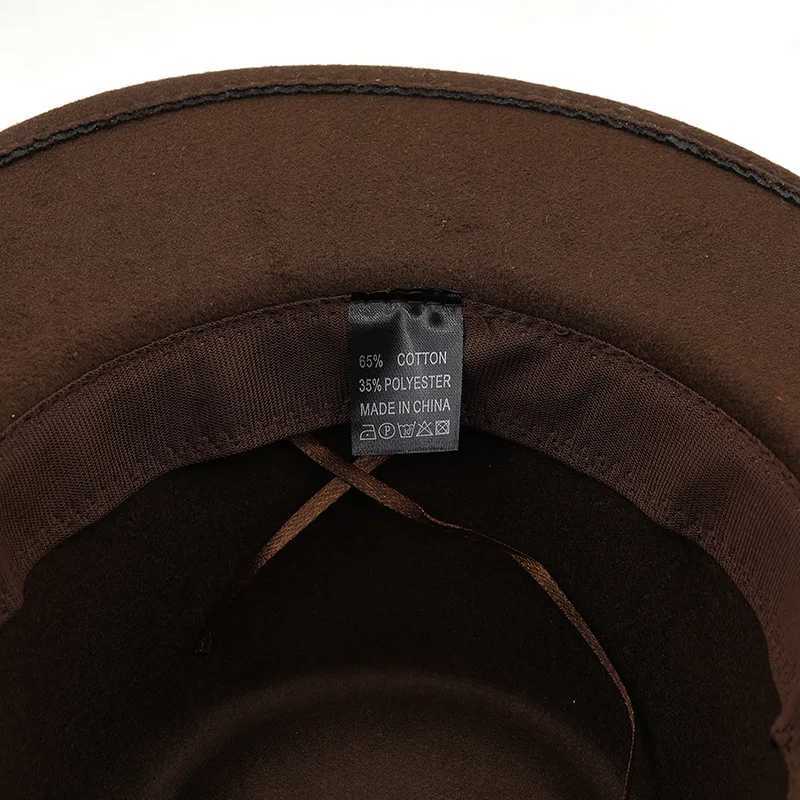 Designer brand Western cowboy hat wool jazz top hat mens and womens autumn and winter felt Big En C Gorras Para Hombres W241225