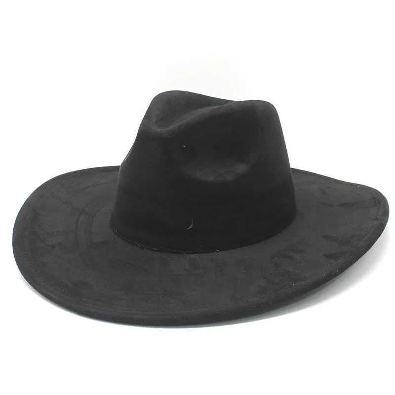 Elegant cotton blend Fedora hat suitable for both men and women featuring a classic wide Brim gentleman hat with a suede like finish of 57-58cm W24122