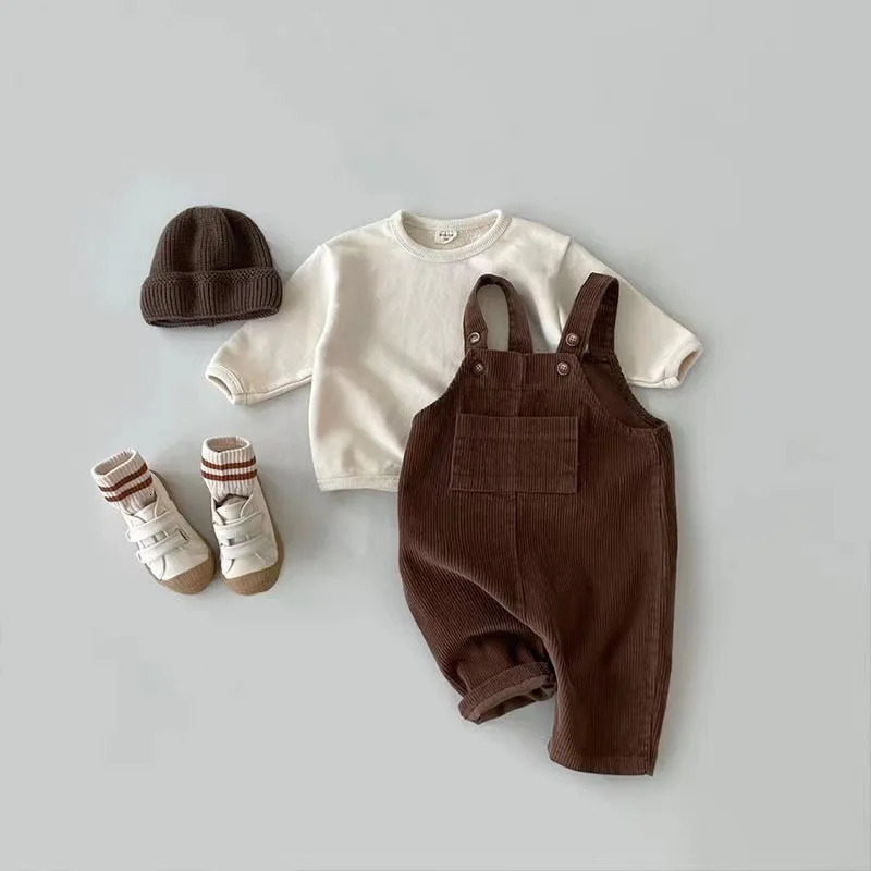 Toddler Baby Boys Girls Corduroy Romper Playsuit Jumpsuit Overalls Kids Clothes Autumn 241225