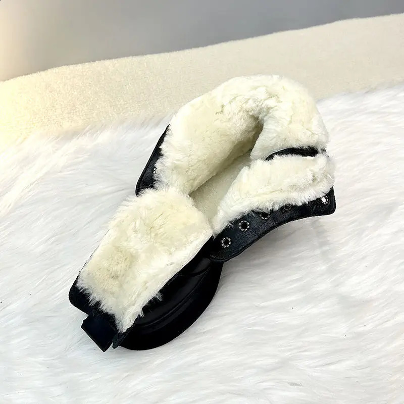 Top Quality Women Winter Leather Boots Platform Keep Warm Ankle Boots Casual Outdoor Botas Anti Slip Snow Boots Cotton Shoes 241226