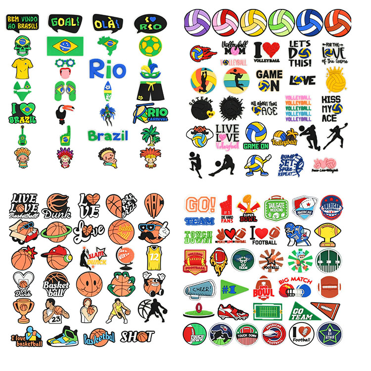 sport shoe charms decoration buckle reusable DIY shoe accessories for bracelet wristband