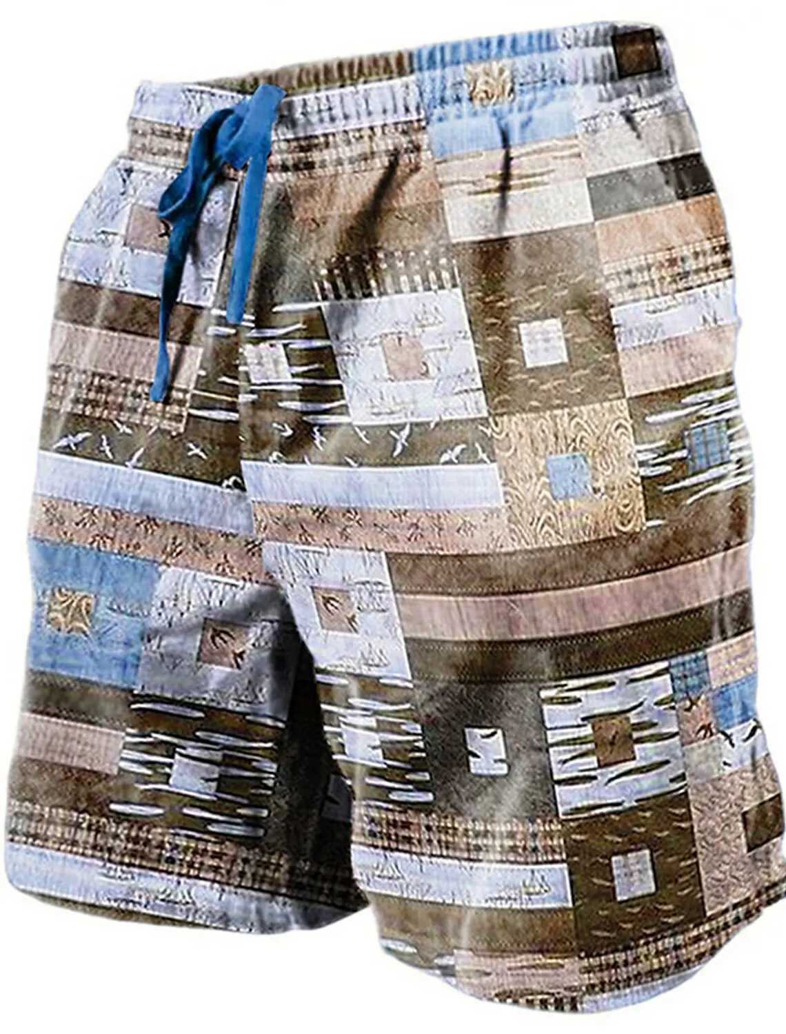 Mens beach shorts color checkered 3D printed shorts mens summer breathable shorts fitness street shorts mens Ropa Hombre W241226