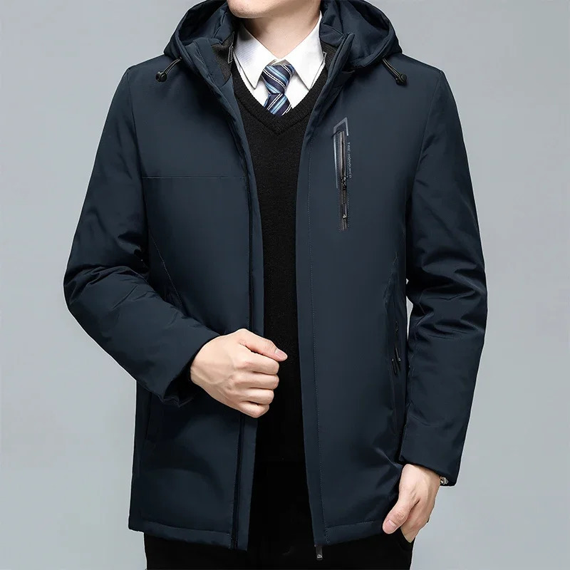 2024 Casual Down Parkas Coat Oversize Plus Velvet Thick Keep Warm Winter Mens Black Padded Oversized Jacket 241225