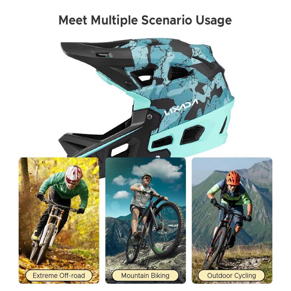 Full Face Mountain Bike Helmet Adult Racing Downhill Helmet Equipped with EPP Chin Support for Adults Mountain Bike CyclistXJ241226