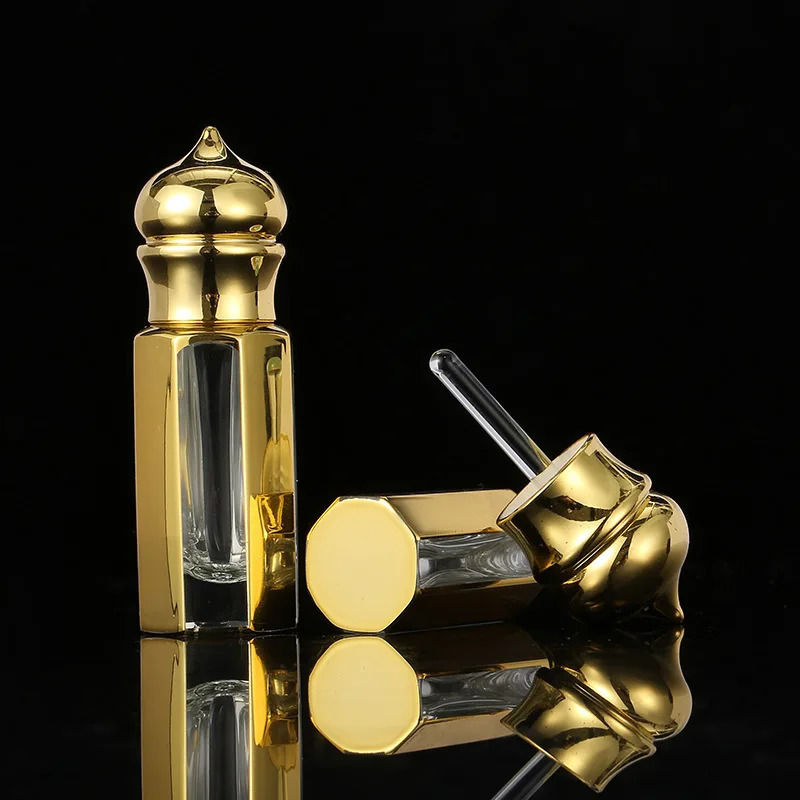 120pcs/pack 3ml 6ml Mini Empty Glass Perfume Bottles Dropper Essential Oil Bottles Vials with Glass Sticker 241225