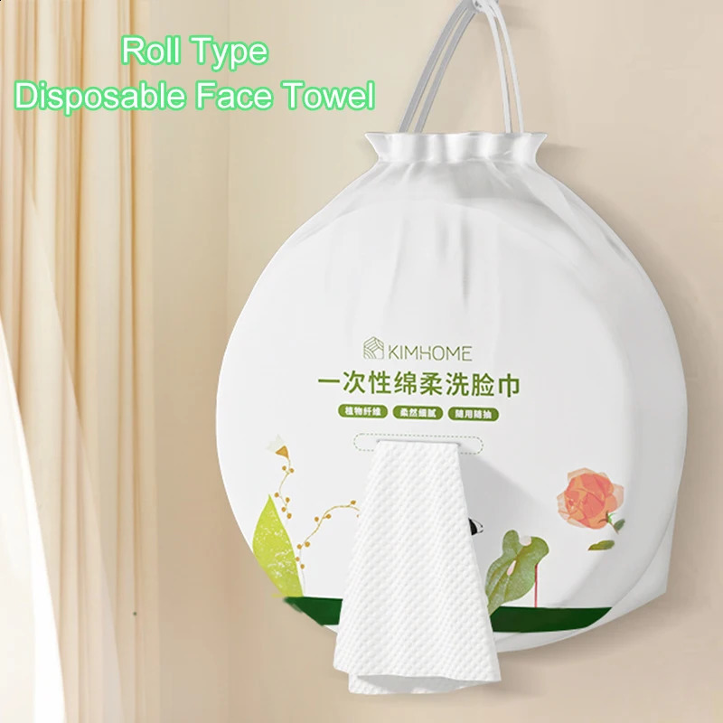Roll Type Thickened Disposable Face Towel Pure Plant Fiber Soft Fabric Towel Travel Cleansing Dry Wet Makeup r Reusable 241226