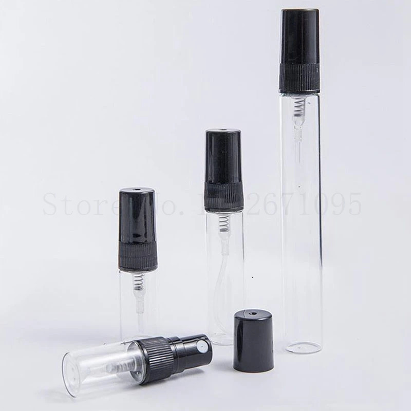 100PCS/LOT Clear Brown Glass Perfume Spray Bottle Sample Sack Tube 241225