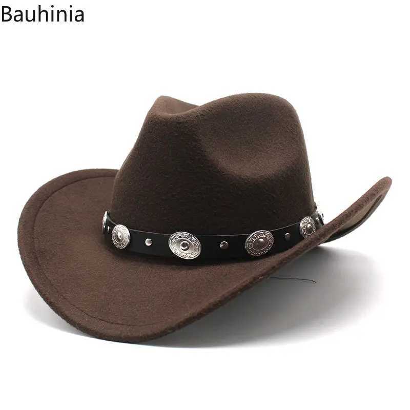 UV Retro Western Mens Cowboy Hat Winter Wide Brown Felt Fedoras Hat Cowboy Girls Church Womens Hat W241225