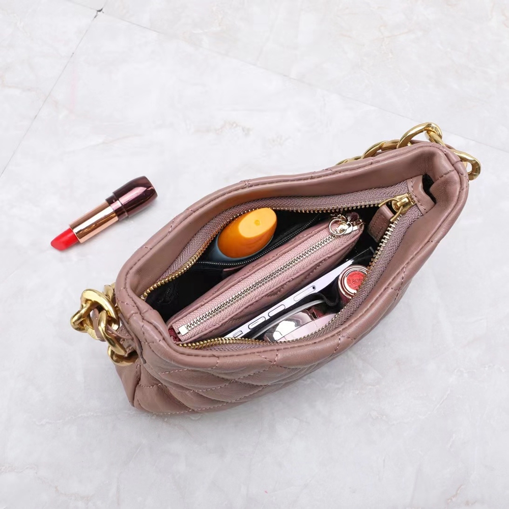 Ladies Fashion Premium Soft Lambskin Dia Embroidery Women Chain Shoulder Strap Versatile Mini Crossbody Bag