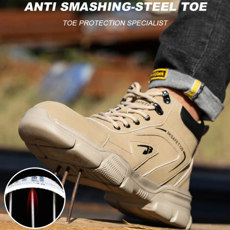 Men Work Boots Indestructible Safety Shoes WoMen Steel Toe Shoes Puncture-Proof Sneakers Male Footwear Shoes Non Slip Work Shoes 241226