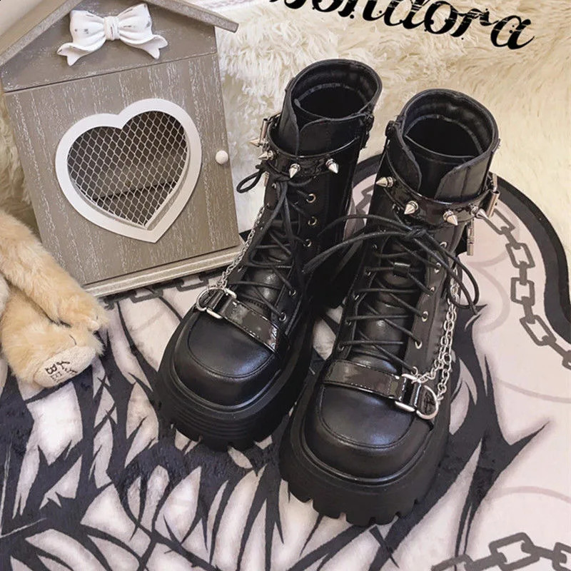 Autumn Personalized Thick Bottom Gothic Boots Sweet Cool Style 241226