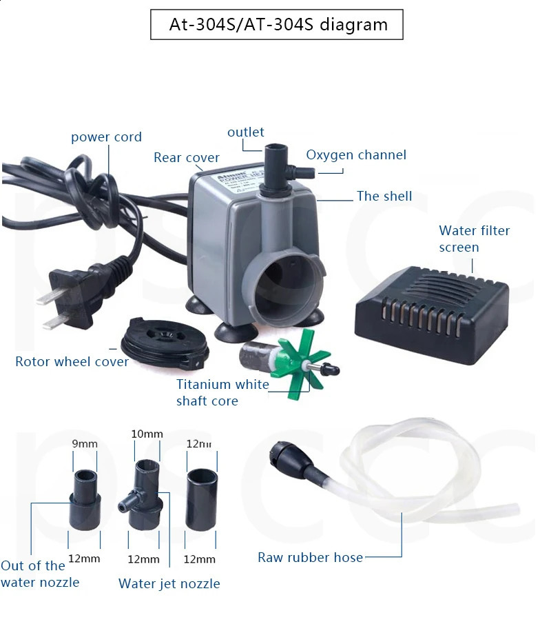 ATman 2.5W 5W 6W 8W 13 27W fishtank waterpump Submersible Water Fountain Pump Filter Fish Pond Aquarium Water Pump Tank Fountain 241225