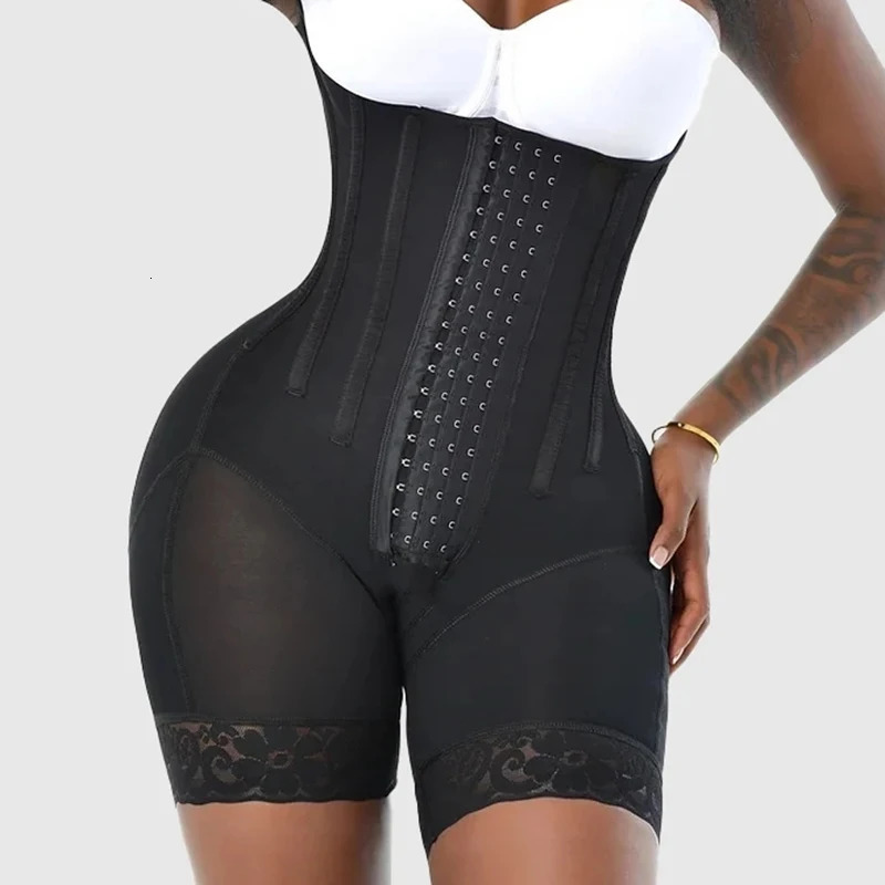 Fajas Colombianas High Compression Slimming Bodysuit with Bones Waist Trainer Shapewear Post Surgery Butt Lifter Body Shaper 241225