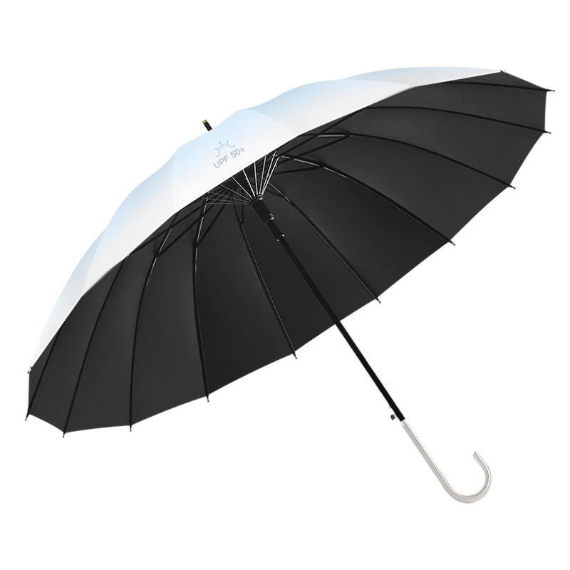 Lightweight Gradient Printed Umbrella with UV Shielding - All Weather Use, Sturdy Long Handle