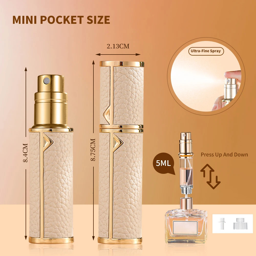 Louischanzl 5ml PU leather mini perfume Atomizer Bottle Sprayer Suitable for Boarding Tight Sealing Travel perfume refill bottle 241225