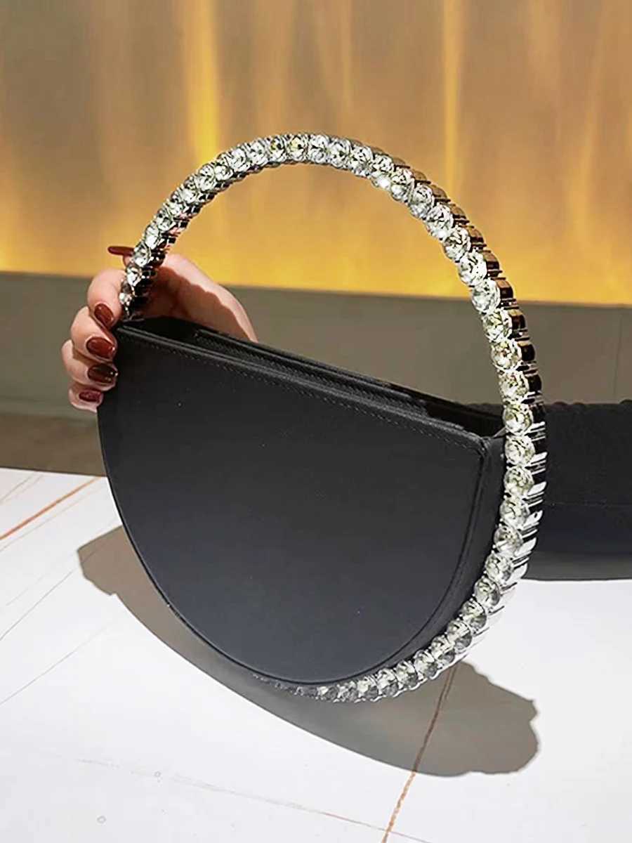 High Quality Diamond round ring evening bag fashionable artificial leather clutch wallet elegant handbag for ladies party dance party wedding T241225