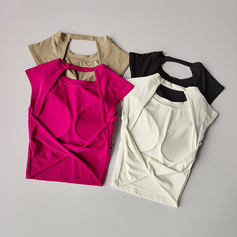 Sports Top Push Up Sexy Beauty Back Fiess Yoga Bra T-Shirts Sport Tops For Women Breathable Running Vest Gym Wear