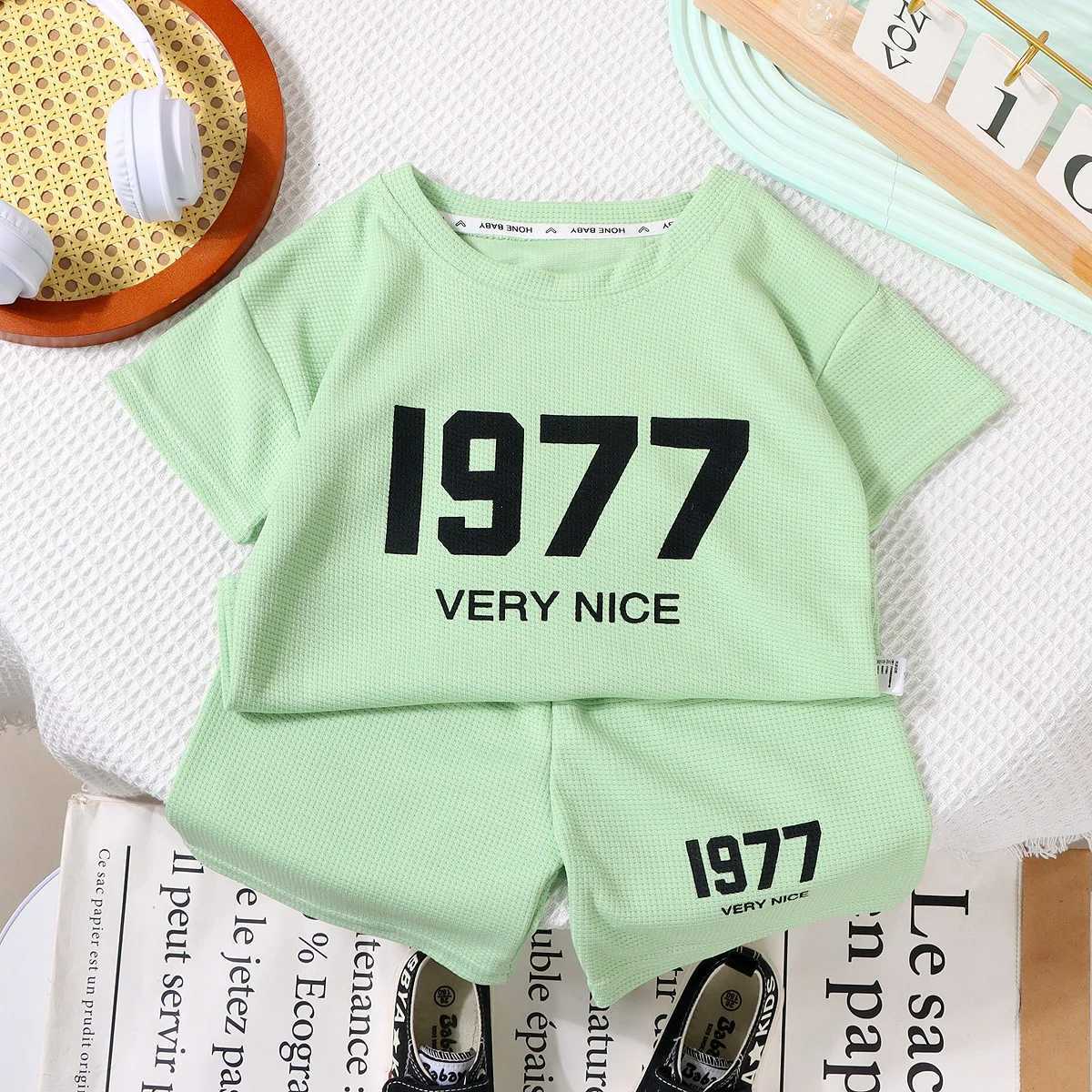 Clothing Sets Summer Baby Boy Clothes Set Children Girls Letter Tshirt and Shorts 2 Pieces Suit Kid Short Sleeve Top Bottom Outfits TracksuitsY241225D