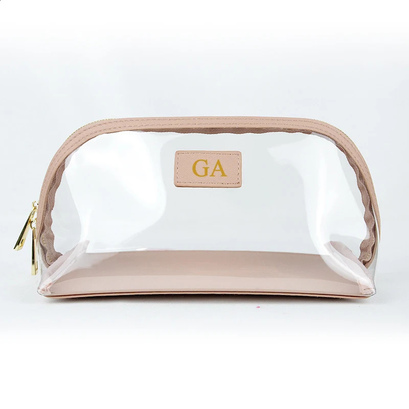Saffiano Portable Travel Clear PVC Cosmetic Bag Transparent Waterproof TPU Wash Bag Makeup Storage Bag Fashion Summer Beach Gift 241226