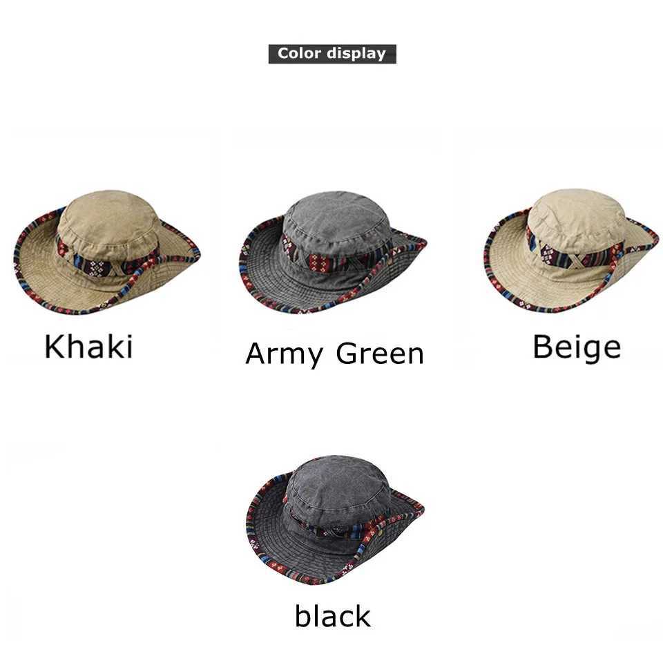 Foldable outdoor washable old cotton fisherman hat sun and shade hat breathable and sweat resistant W241225