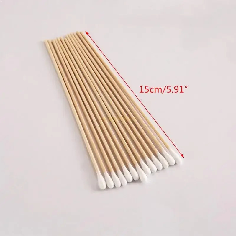 Sdotter 100/200Pcs Swabs 6 Long Wood Handle Sturdy Cotton Applicator Swab Q-tip Drop 241226
