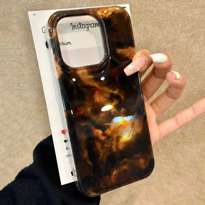 Vortex pattern amber black brown blend phone case For iPhone 11 12 13 14 15 16 pro max Z250207