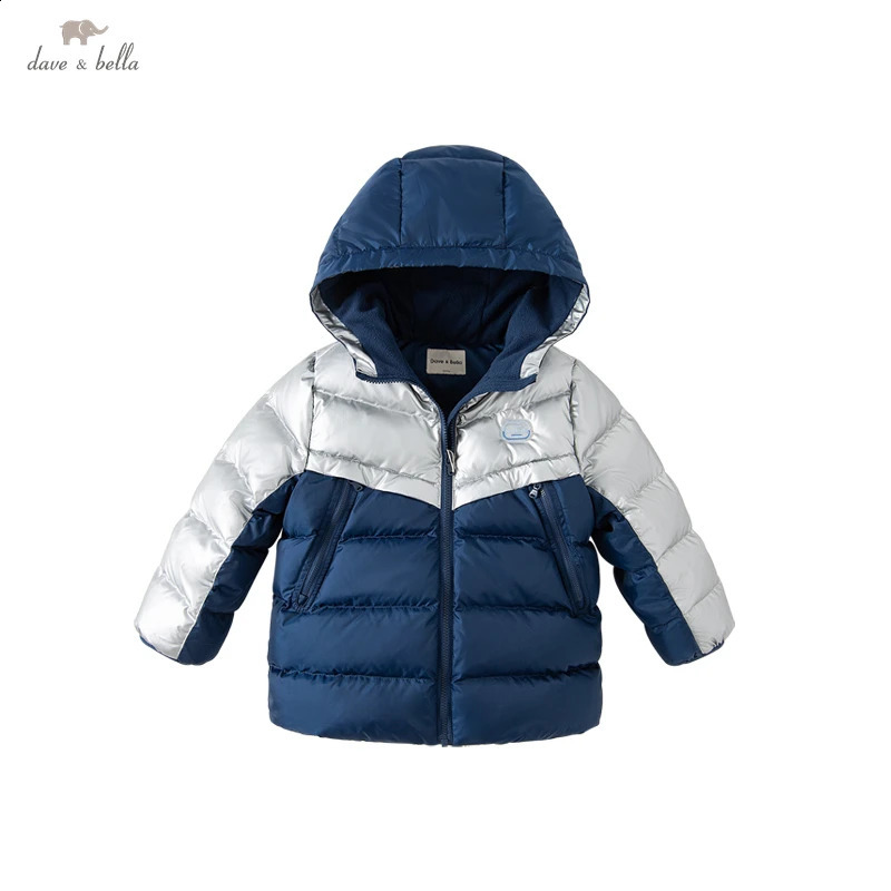 DK4224360 Dave Bella Winter Baby Boys 5Y13Y Fashion Hooded Down Coat Children 90% White Duck Padded Kids Jacket 241225