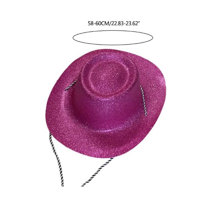 Brides and bridesmaids shiny denim hats holiday wide Brim top hats stage props costumes hats sparkling heads Accries 13MC W241225