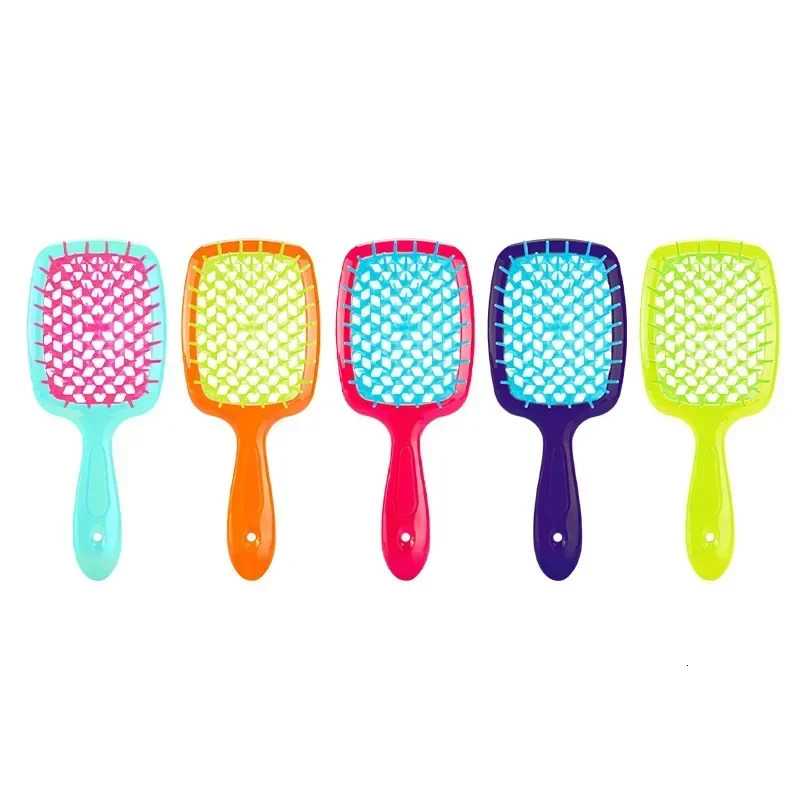 Mesh Hollow Comb with Pvc Box Massage Comb Straight Hair Styling Brush Hairdressing Quick Drying of Hair Blowing Barber Brush 241225
